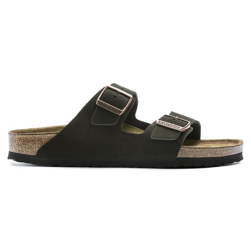 Birkenstock Soft Footbed Ruskind Arizona Dame Sort | DK 76GSO